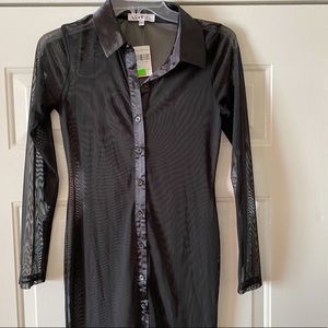 See-through  black dress